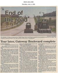 Years Later, Gateway Boulevard complete